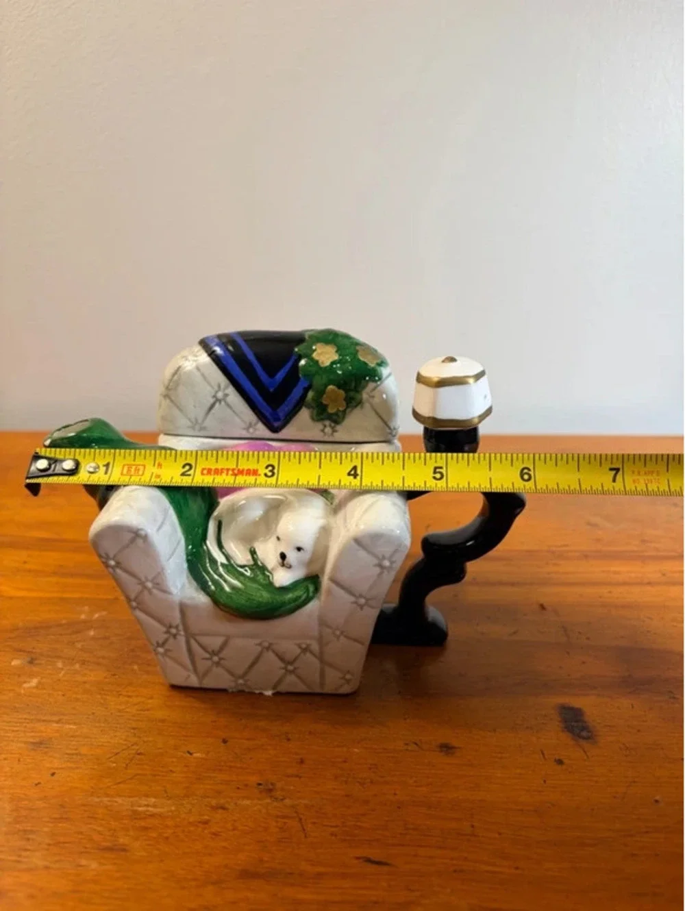 Vintage Ceramic Animal Armchair Teapot with Lid